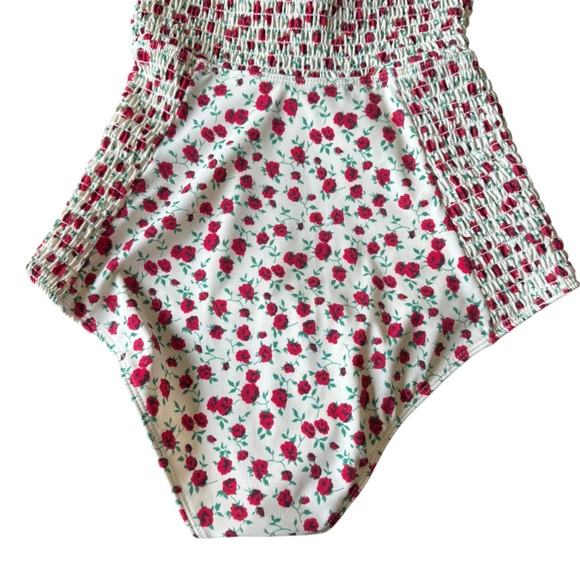 Reformation Marilyn One Piece Swimsuit Bathing Suit Malibu Rose Floral Print XS - Picture 6 of 9